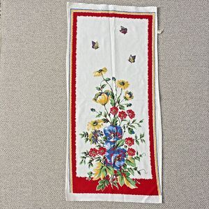 Vintage Startex Kitchen Tea Towel Butterflies & Florals